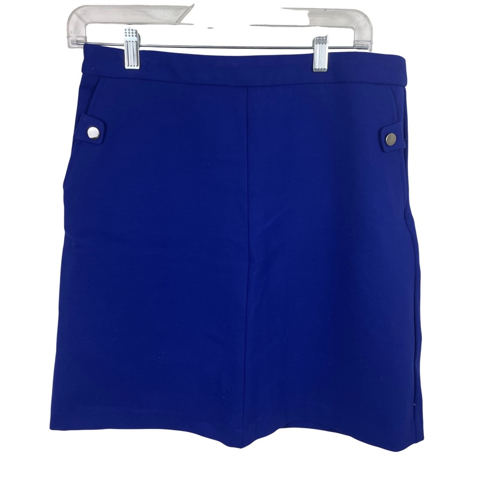 Mario Serrani Italy Royal‎ Blue Button Detail A-Line Skirt Size 8